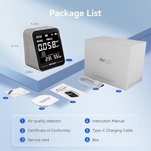 Indoor Air Quality Monitor, Formaldehyde Particulate Matter Detector, PM2.5 - Image 9