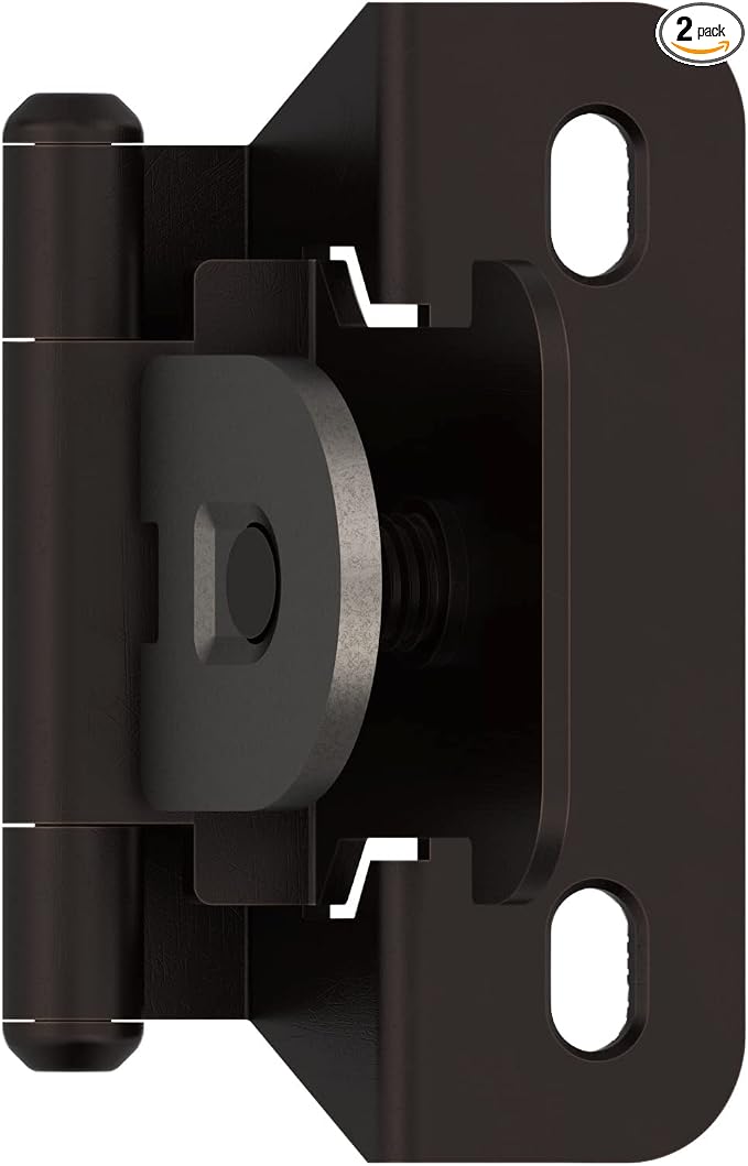 Amerock | Double Demountable Cabinet Hinge | 1/2 inch Overlay Hinge | Oil by Amerock