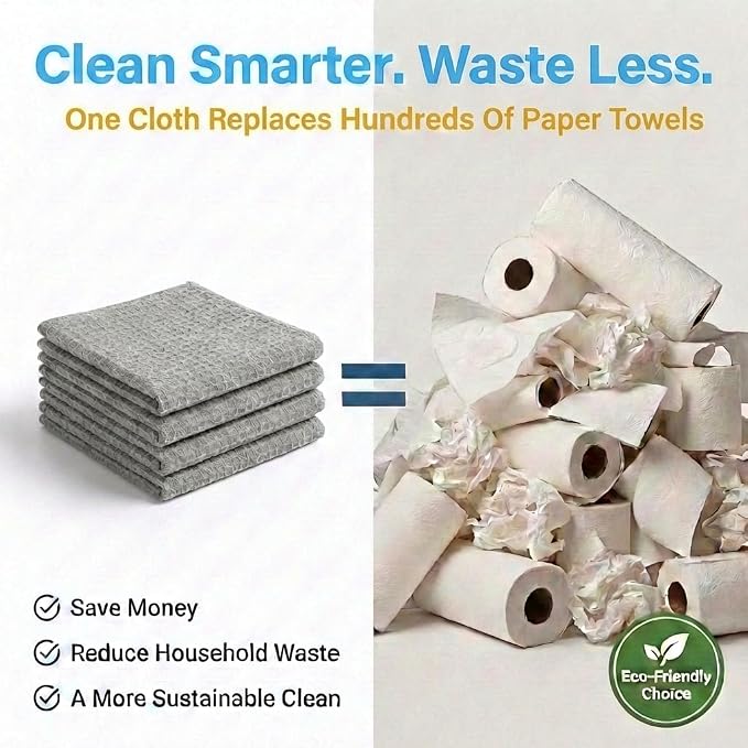 MIRACLEAN Waffle Weave Microfiber Towel, 12 x 12 inches, Barista Towels - Image 9