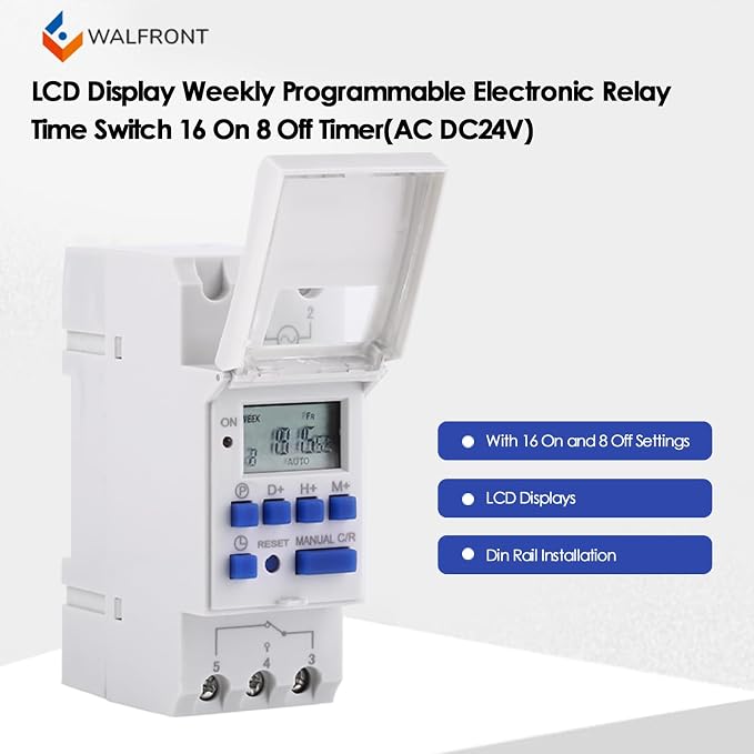 15A Programmable Timer Relay 7 Day Heavy Duty Digital Timer Switch - Image 8
