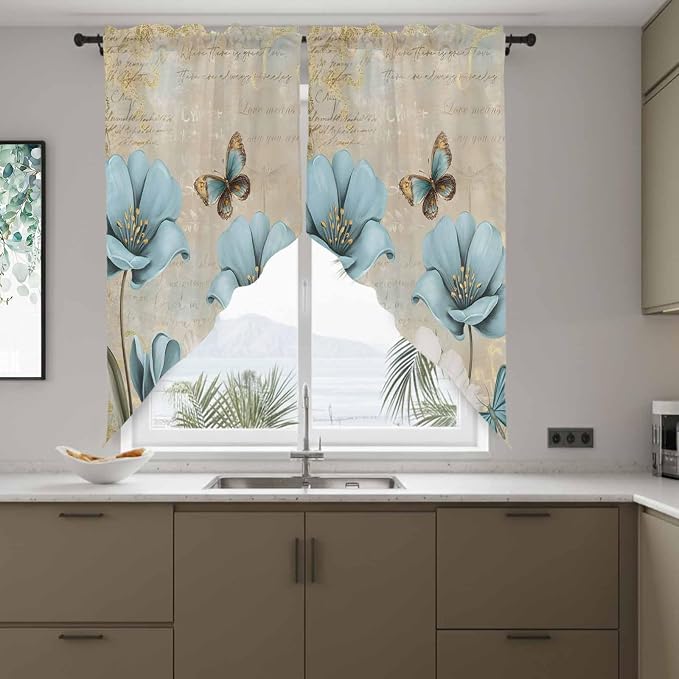 Spring Flowers Swag Valances for Windows, Vintage Rustic Tulips Floral - Image 8