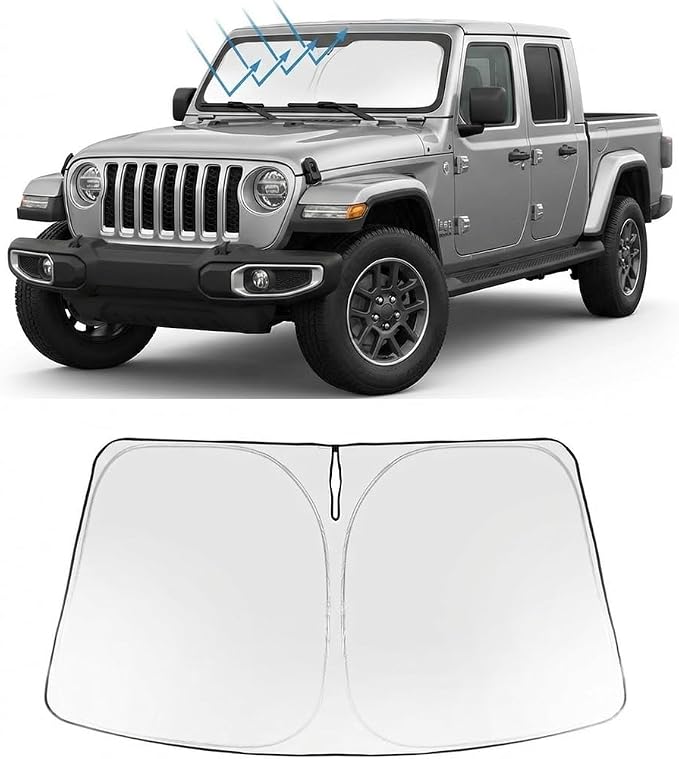 Proadsy Windshield Sun Shade for Jeep Gladiator 2020-2026 Foldable Front by Proadsy