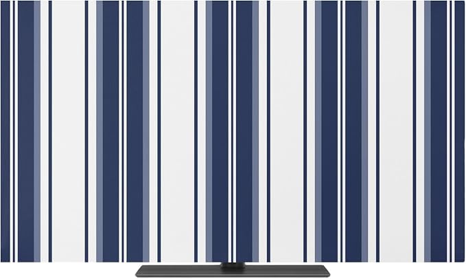 Minimalist Blue Stripes Indoor TV Cover, Elastic TV Screen Protector Modern - Image 2