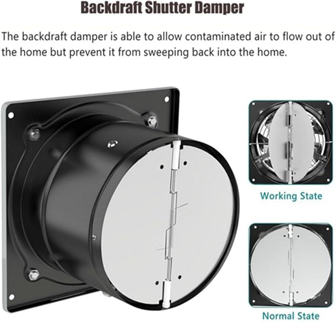 6 Inch Explosion-Proof Kitchen Exhaust Smoke Fan Low Noise 7-Blade Wall Mounted - Image 3