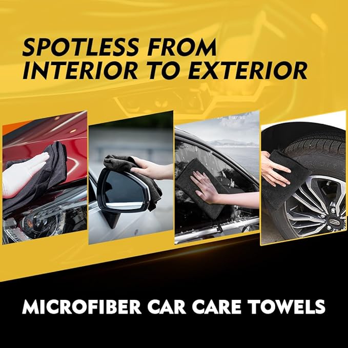 HOMEXCEL Black Microfiber Cleaning Cloth 200 Pack, 11.5 x 11.5 inch Bulk Shop - Image 4