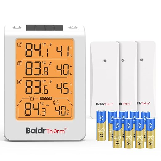 BaldrTherm Indoor Outdoor Thermometer Wireless, Temperature Humidity Monitor by BaldrTherm