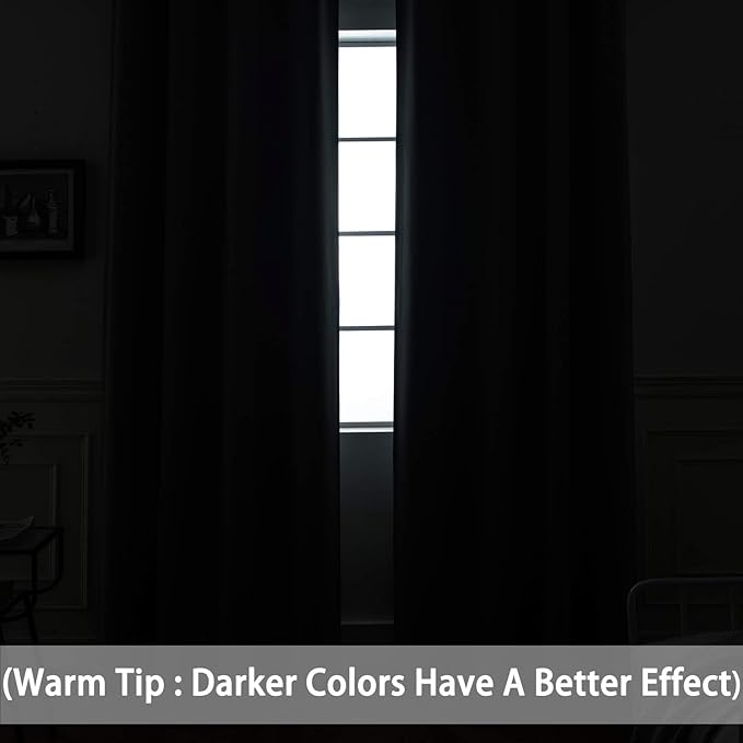 Yakamok Blackout Patio Curtains 100x84 Inches for Sliding Door Extral Wide Blackout Curtain Panels Thermal Insulated Room Divider - Grommet Top, 7' Tall by 8.3' Wide - Grey
