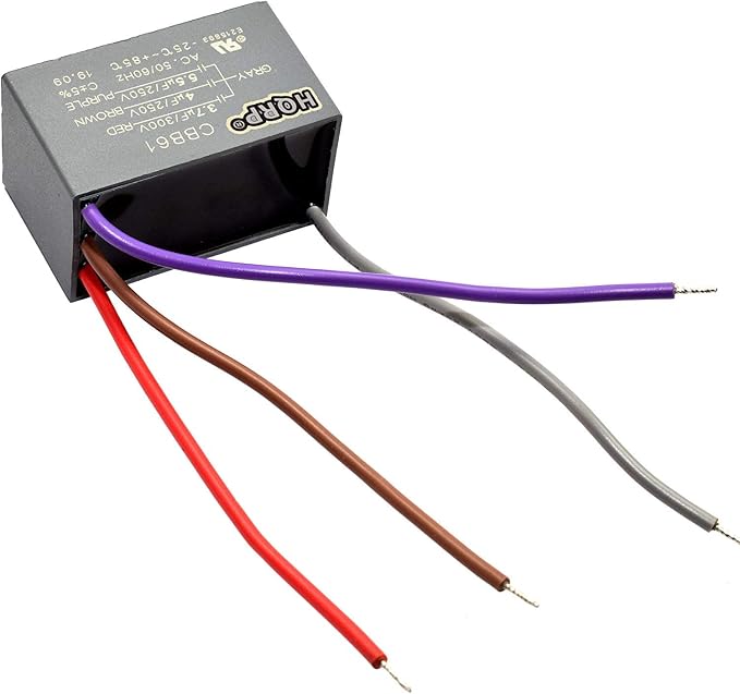 HQRP Ceiling Fan Capacitor CBB61 3.7uf+4uf+5.5uf 4-Wire UL Listed - Image 3
