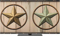 Farmhouse Vintage Brown Western Star Indoor TV Cover, Elastic TV Screen by Unknown