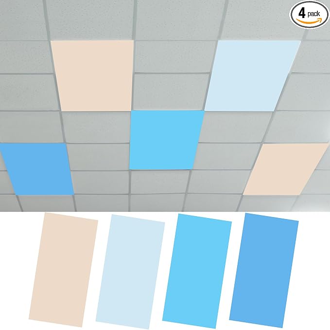 Outus 4 Pcs Fluorescent Light Cover Classroom Lighting Cover by Outus