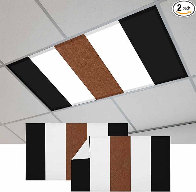 2 Pack Boho Black Fluorescent Light Covers, by Unknown