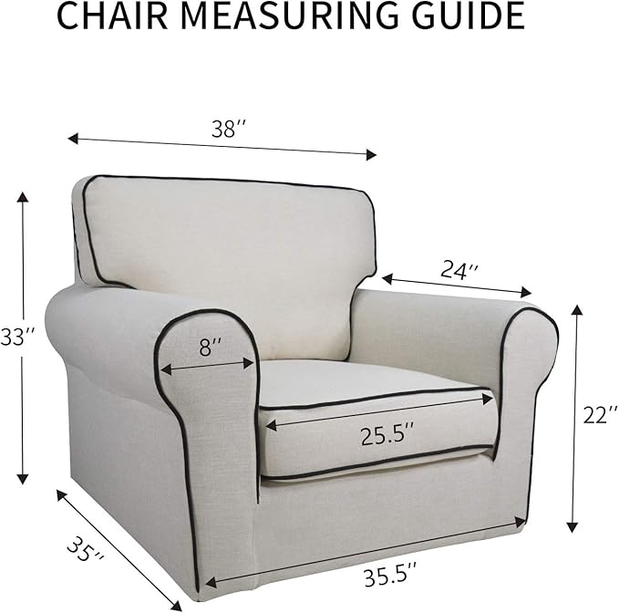 PureFit Super Stretch Chair Sofa Slipcover – Spandex Non Slip Soft Couch Sofa Cover, Washable Furniture Protector with Non Skid Foam and Elastic Bottom for Kids, Pets （Chair, White