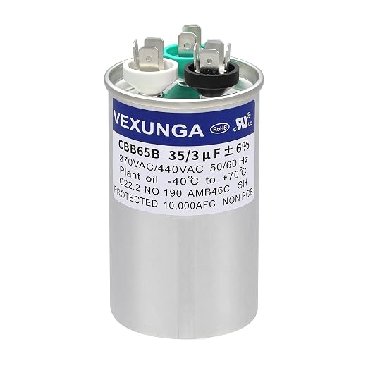 VEXUNGA 35/3 uF 35+3 MFD 370VAC or 440VAC Dual Run Start Round A/C Capacitor by VEXUNGA