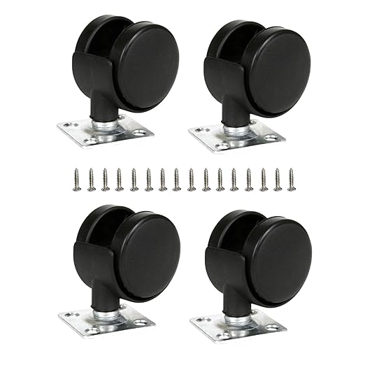 Plastic Small Caster Wheels 1.5 inch Swivel Casters Set of 4 by ShineIn