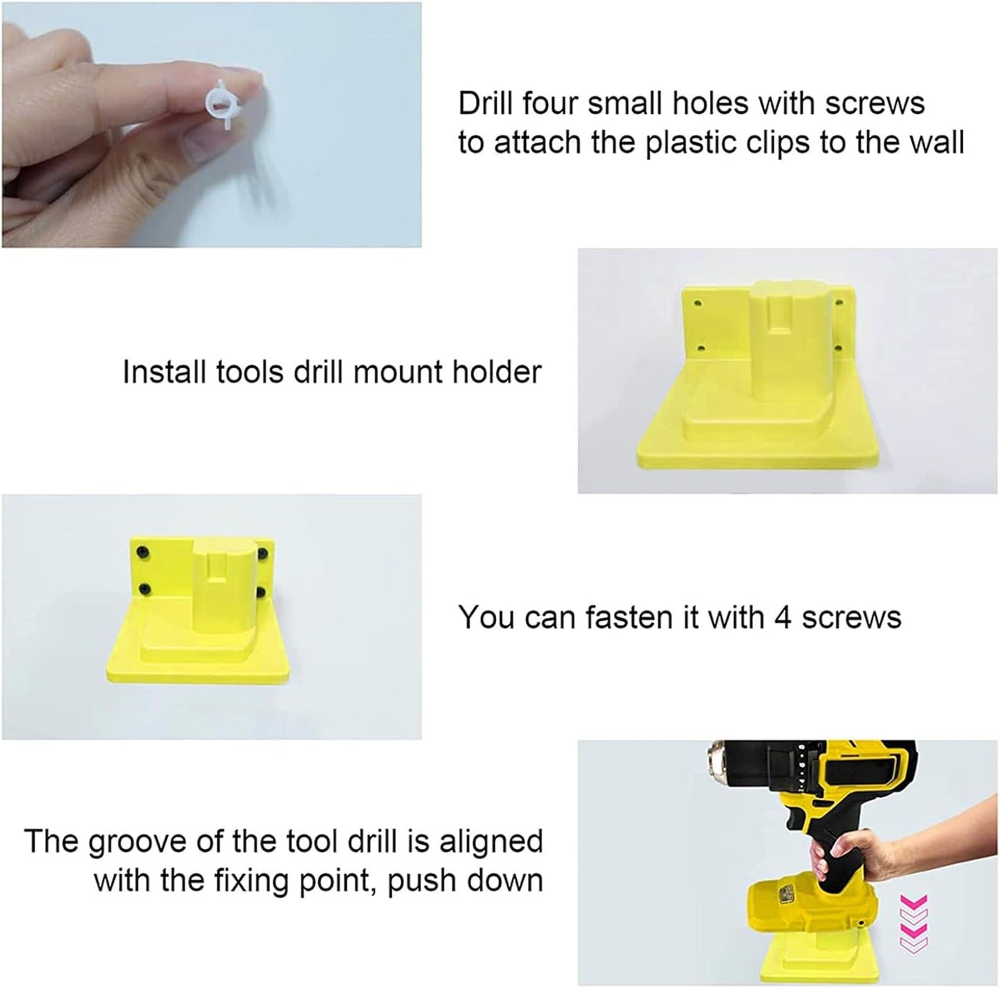 10 Pack Tool Holder Wall Mount Portable Compatible with Ryobi 18V Power Tool Holder Mount Hanger Storage Organizer with Screws Easy Installation for Workshop Garage