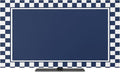 Abstract Navy Blue Check Indoor TV Cover, Elastic TV Screen Protector Modern by Unknown