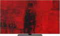 Red Black Mottled Texture Indoor TV Cover, Elastic TV Screen Protector Abstract by Unknown
