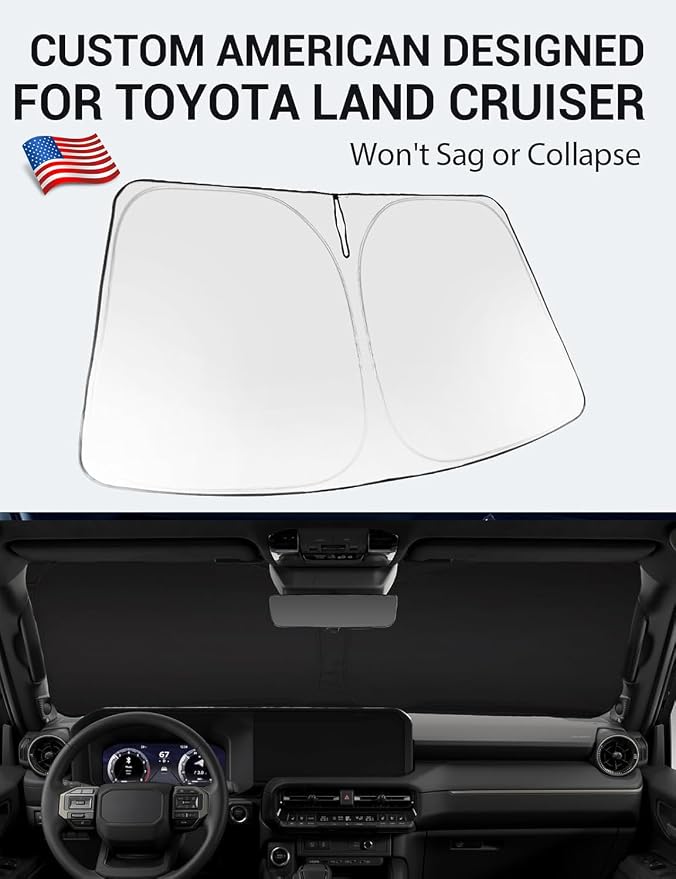 Proadsy Windshield Sun Shade for 2024 2025 2026 Toyota Land Cruiser SUV - Image 2