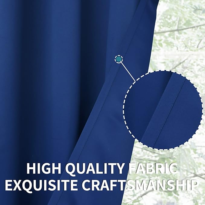 BGment Blackout Curtains for Bedroom - Grommet Thermal Insulated Room Darkening Curtains for Living Room, 52 x 84 Inch, 2 Panels, Royal Blue