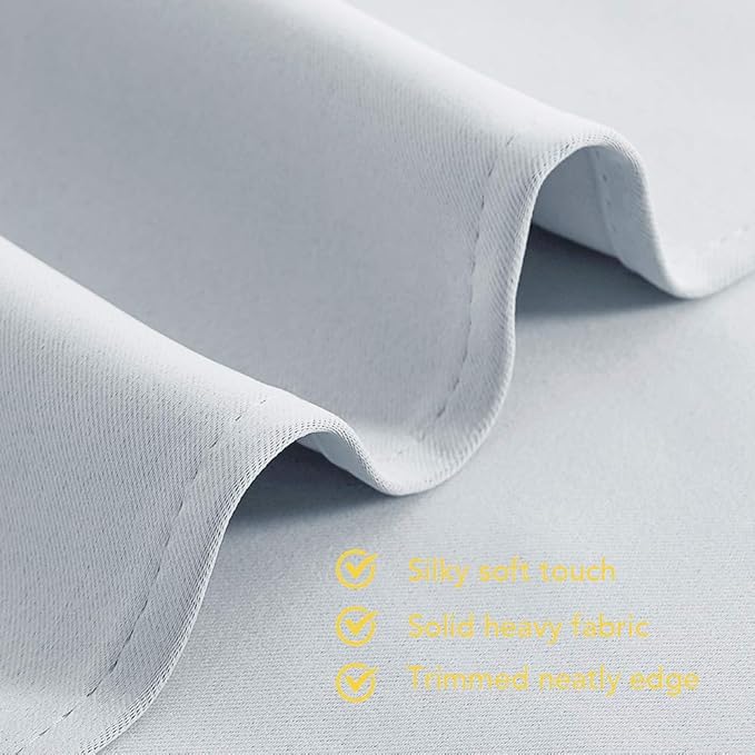 NICETOWN Room Darkening Curtain Panels for Bedroom -Easy-Care Solid Thermal Insulated Grommet Room Darkening Draperies/Drapes (Greyish White, 2 Panels, W70" X L72")