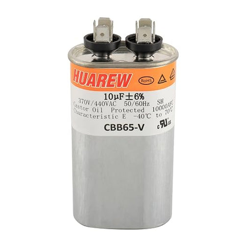 10 uF MFD ±6% 370/440 VAC CBB65 Oval Run Start Capacitor by HUAREW