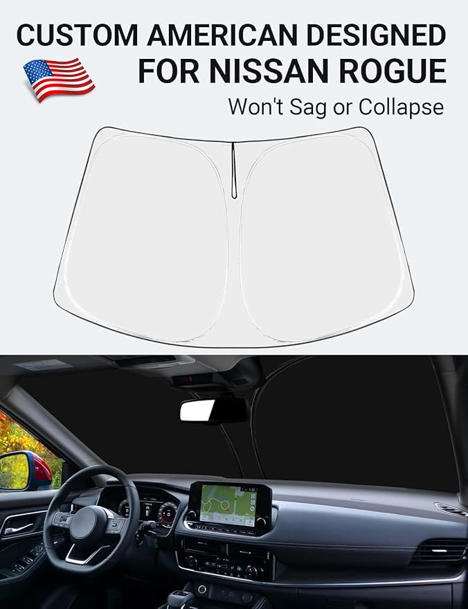 Proadsy Windshield Sun Shade Custom Fit Nissan Rogue 3rd Gen. 2021-2026 4-Layer - Image 2