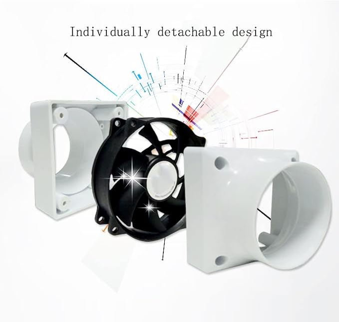 3”Inline Air Vent Pet Fan 6W Greenhouse Ventilation Equipment 12V Indoor Intake - Image 4