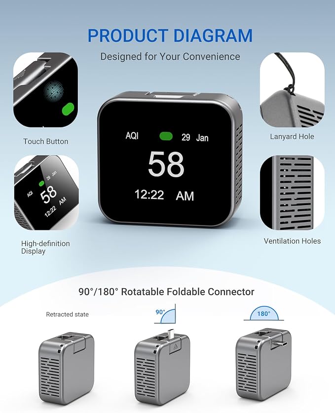 Air Quality Monitor Plug-in, Portable Air Tester - Image 8