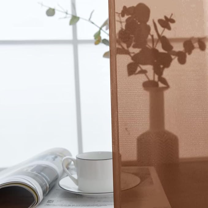SpaceDresser Brown Sheer Curtains 4 Panels Rod Pocket Semi-Sheer Curtain 54 Inches Long Light Filtering Voile Window Drapes for Bedroom Living Room Kitchen, Each 52W x54L