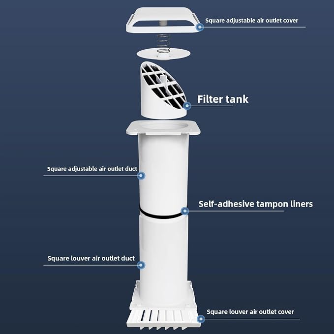 Passive Air Vent, Telescopic ABS Louvered Vent Cover - Image 5