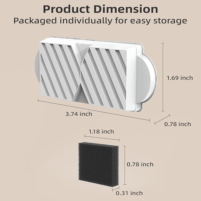 Cat Water Fountain Filters for 74oz/2.2L Ceramic Cat Water Fountain, - Image 3