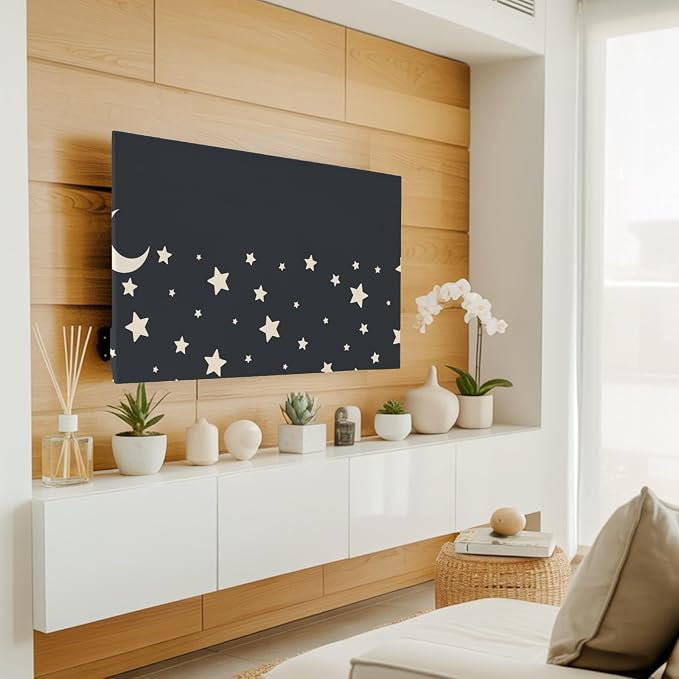 Moon Stars Starry Sky Indoor TV Cover, Elastic TV Screen Protector Cartoon - Image 2