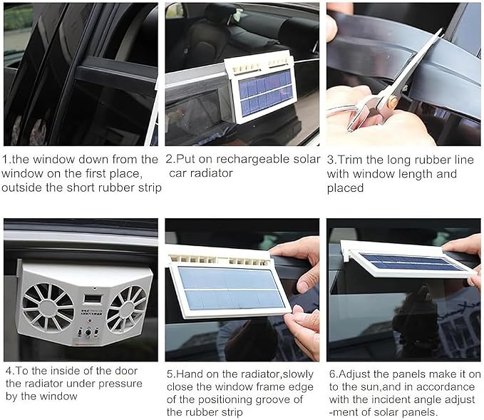 MACHSWON Solar Car Fan, Solar Powered Car Exhaust Fan, Car Radiator Energy - Image 9