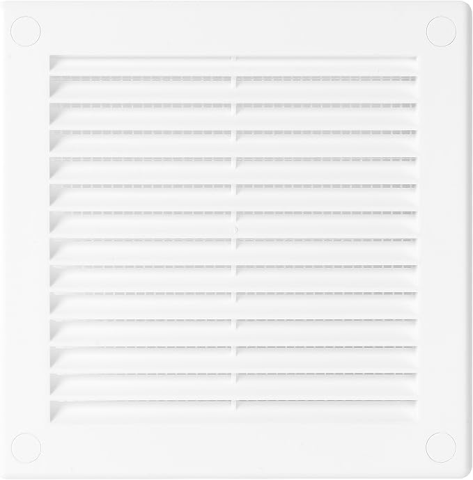 Awenta 4.5" x 4.5" Inch Square Plastic White Ventilation Grille - Image 2