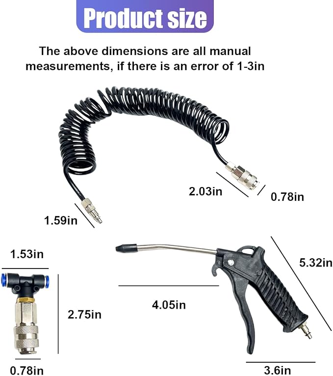 Air Blow Gun Kit, Heavy Duty Seat Blow Spray Tool - Image 2