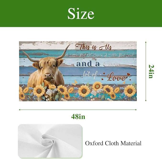 4 Pack Highland Cow Flower Fluorescent Light Covers Country Farmhouse Cow - Image 9