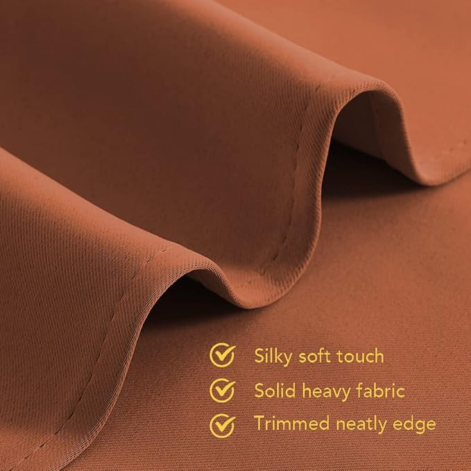 NICETOWN Kitchen Curtains Small Window Curtains & Drapes, Burnt Orange, 34" W x 40" L, 2 PCs, Thermal Insulated Solid Grommet Panels for Cupboard, Loft, Cafe, Dining Room