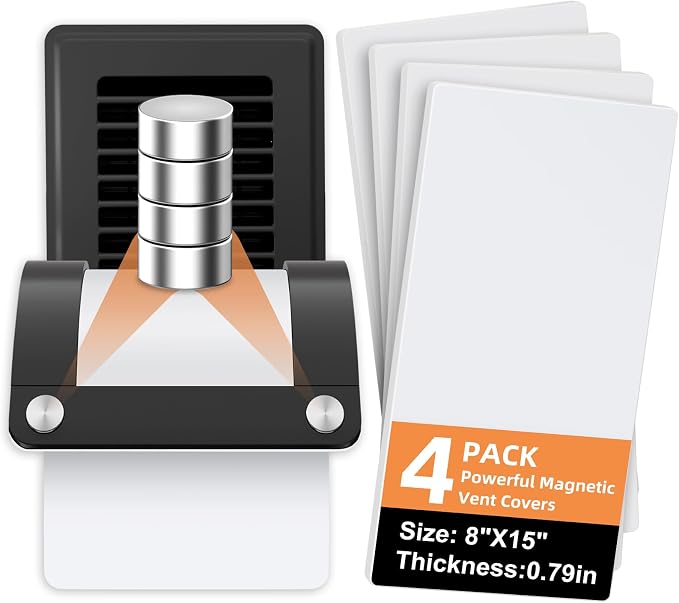 4Pack Magnetic Vent Covers 8x15 Strong Neodymium Magnets by NEVESYKCUL