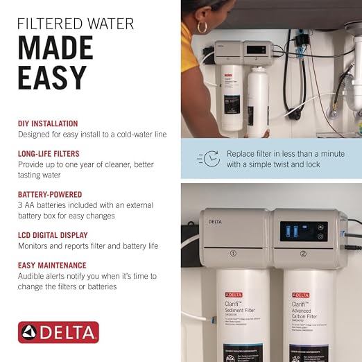 Delta Clarifi Advanced 2 Stage Under Sink Water Filter System, Water Filter - Image 4
