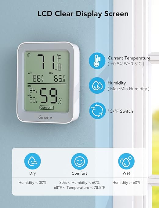 Govee Indoor Hygrometer Thermometer 3Pack H5075 - Image 3