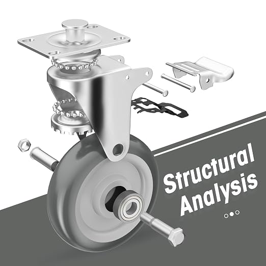 5" Swivel Plate Casters with Brake - Image 4