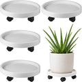 4 Packs Plant Caddy with Wheels 12" Plant Stand Potted Plant Mover Heavy Duty by Planterhoma