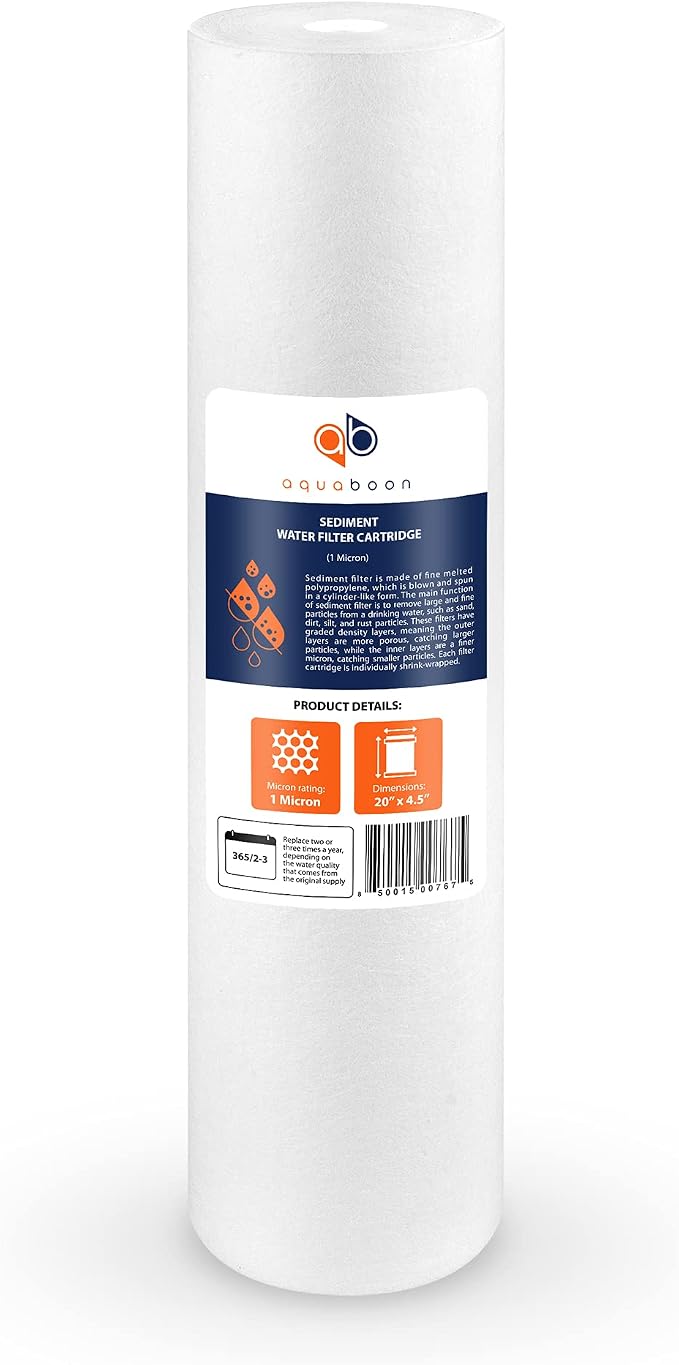 Aquaboon 1 Micron 20 x 4.5 Sediment Water Filter Replacement Cartridge | Whole - Image 8
