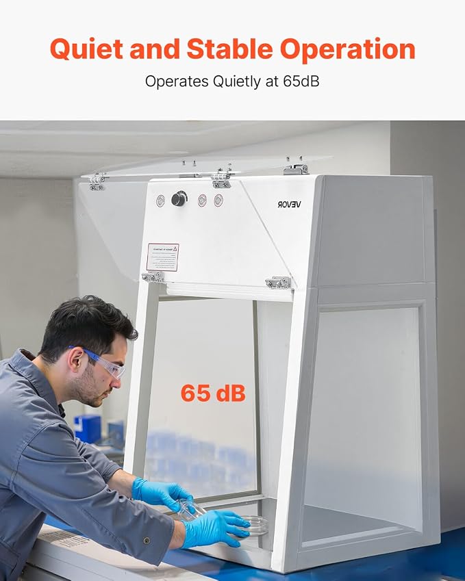 VEVOR Laminar Flow Hood, 20.08 x 20.47 x 23.62 inch Working Area Portable Clean - Image 6