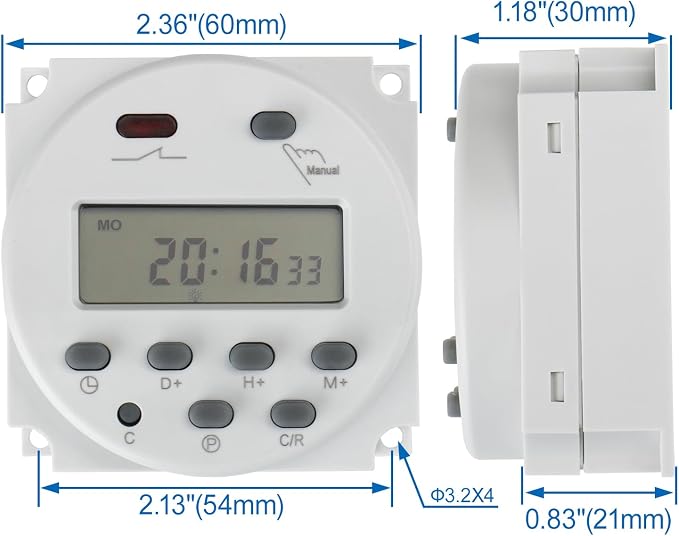 Baomain Digital LCD Programmable Timer CN101C Input 12V Output 12V DC/AC 16A - Image 5