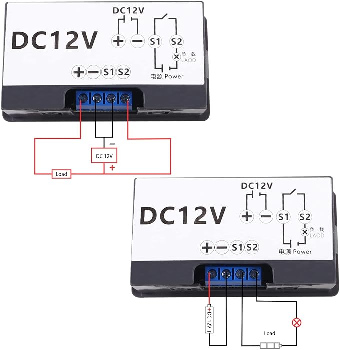 2Pcs Timer Delay Relay DC 12V 20A Programmable LED Digital Cycle Delay Relay - Image 3