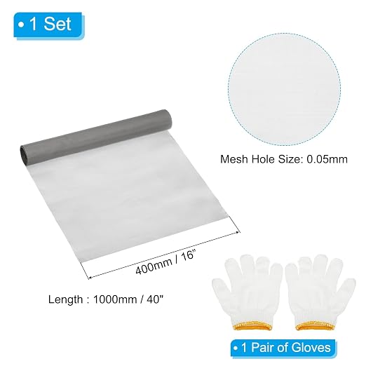 PATIKIL 40" L x 16" W Woven Wire Mesh, 300 Mesh 304 Stainless Steel Air Vent - Image 2