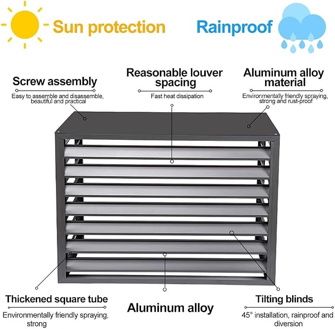 Aluminum Air Conditioner Fence Set of 2, Louvered Outdoor AC Unit Cover - Image 3