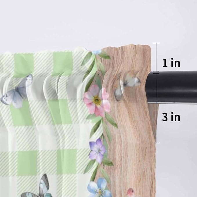 Easter Sheer Valances for Windows 42"x12", Light Filtering Kitchen Curtains - Image 7