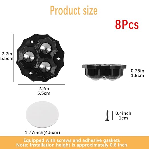Geesatis Self Adhesive Caster Wheels, Sticky Pulley - Image 2